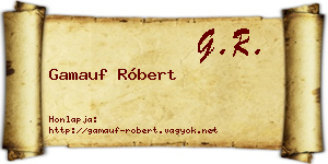 Gamauf Róbert névjegykártya